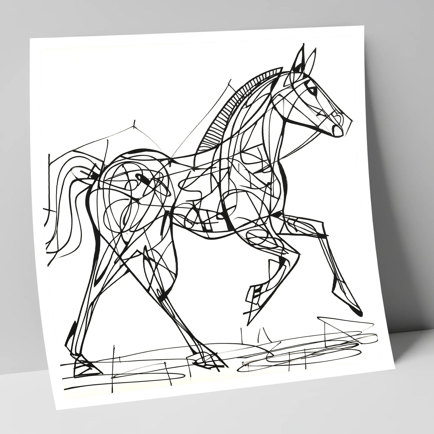 Structural Stride racing horse art print