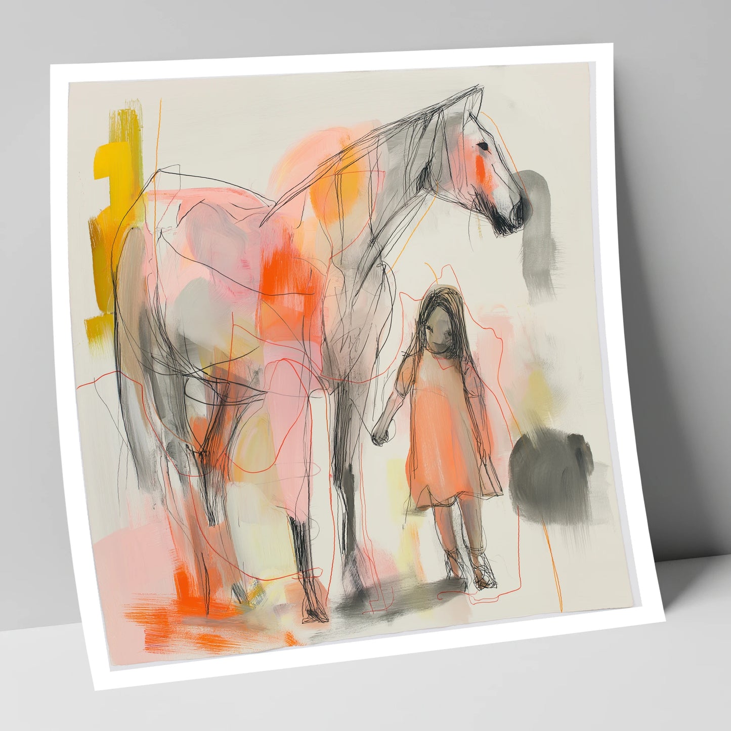 Vibrant First Bond horse & rider art print