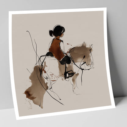 The Little Equestrian horse & rider art print