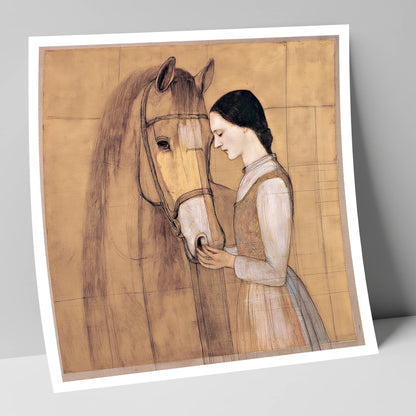 Quiet Connection horse & rider art print