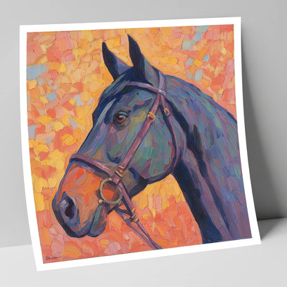 Radiant Equine Profile horse portrait art print