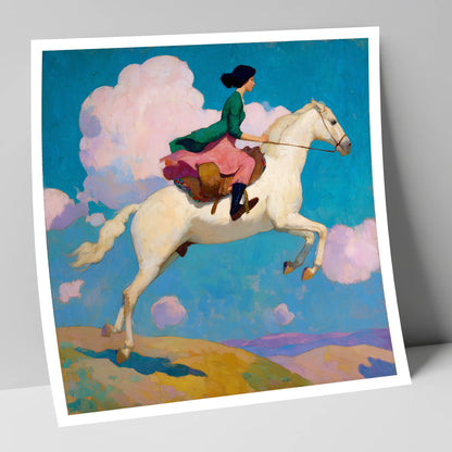 Skyward Bound show jumping horse art print