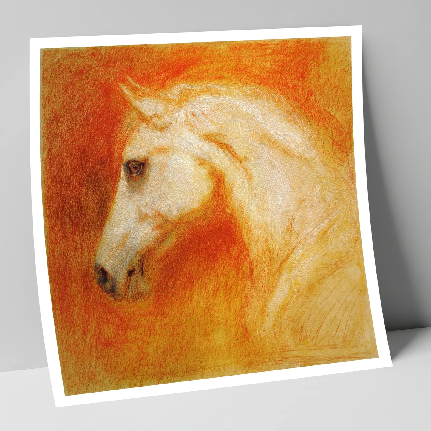 Terracotta Spirit horse portrait art print
