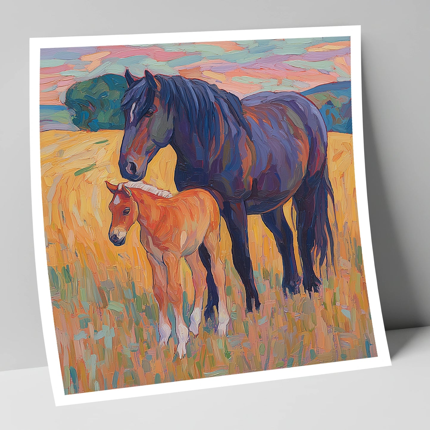 Vibrant Bond Mare and Foal mare & foal art print