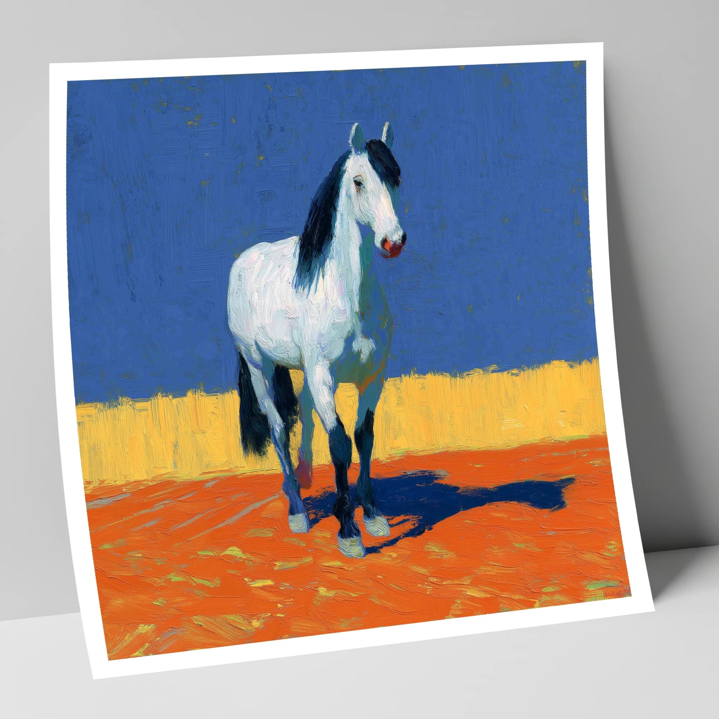 Vivid Horizon Grey horse breed art print