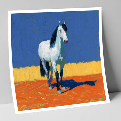 Vivid Horizon Grey horse breed art print