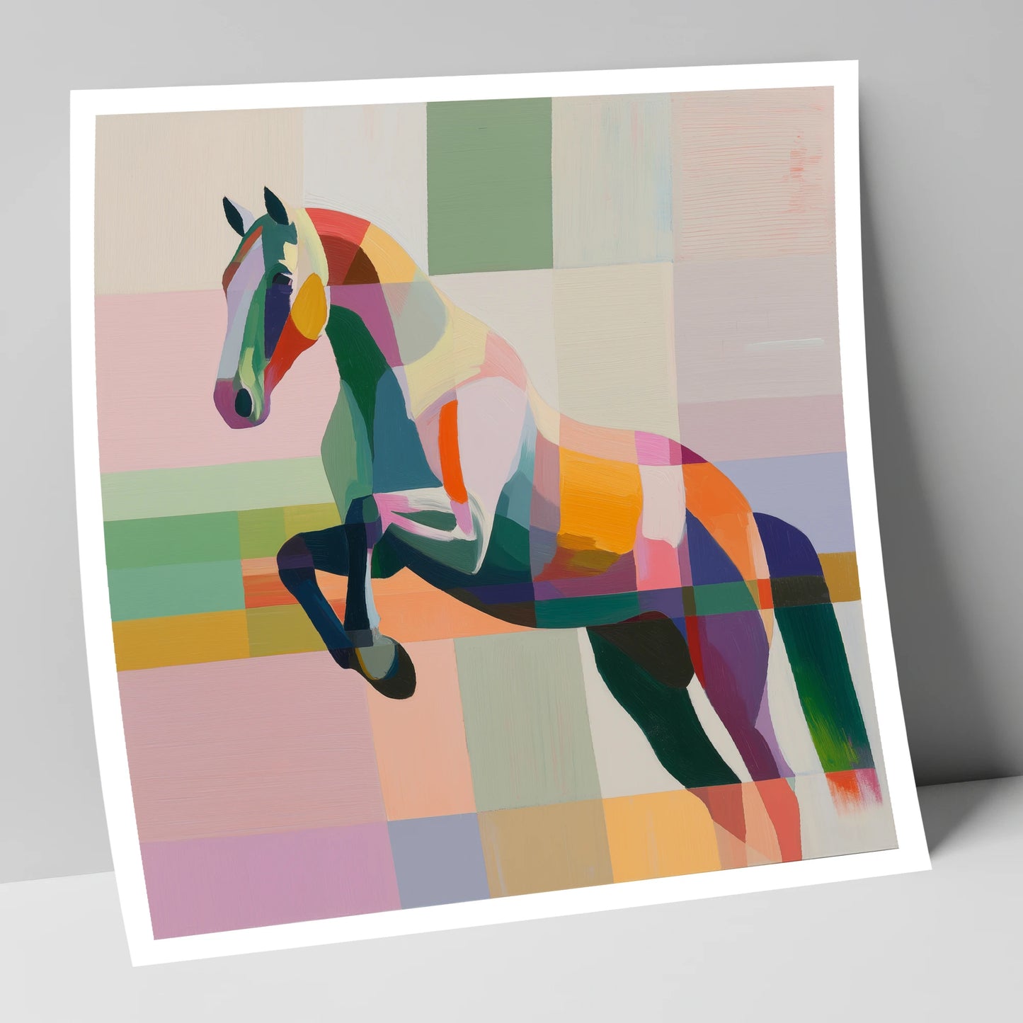 Modern Equine Leap show jumping horse art print