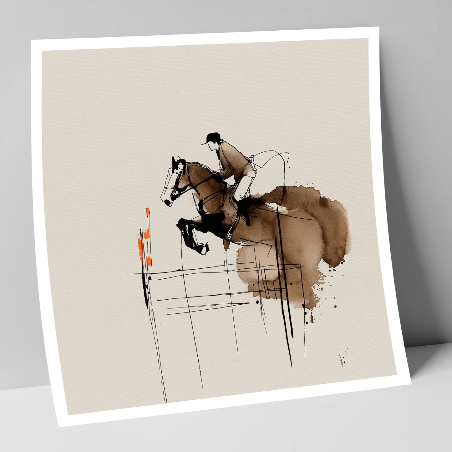 Dynamic Showjumping Flight show jumping horse art print