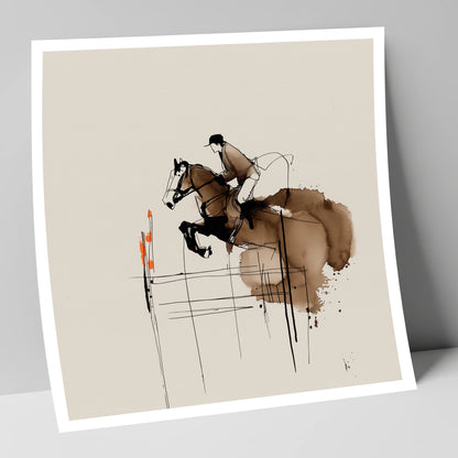Dynamic Showjumping Flight show jumping horse art print