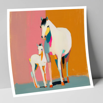 Vibrant Mare And Foal mare & foal art print