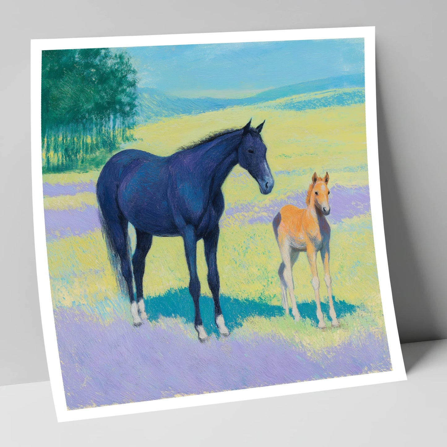 Lavender Meadow Bond mare & foal art print