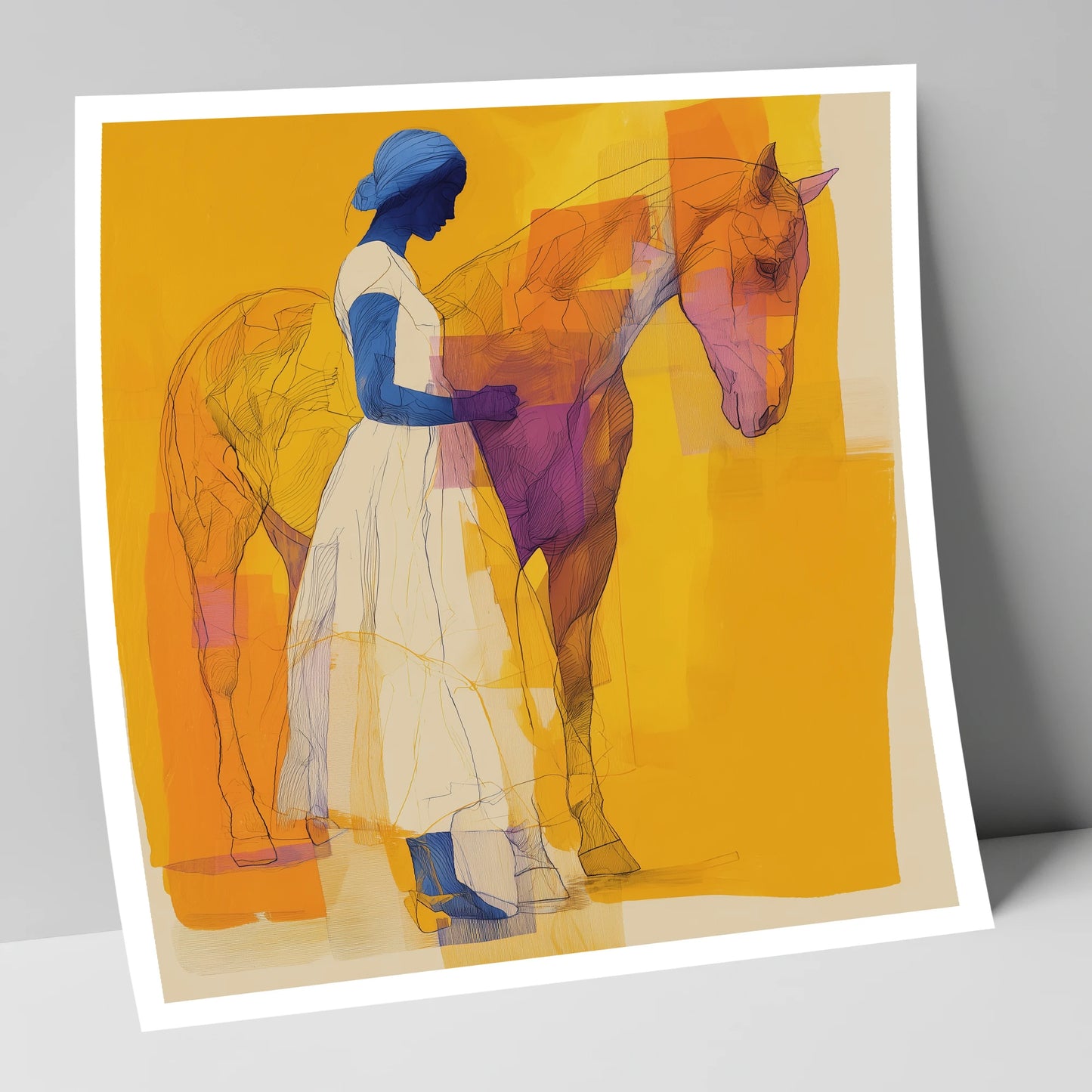 Structured Harmony horse & rider art print