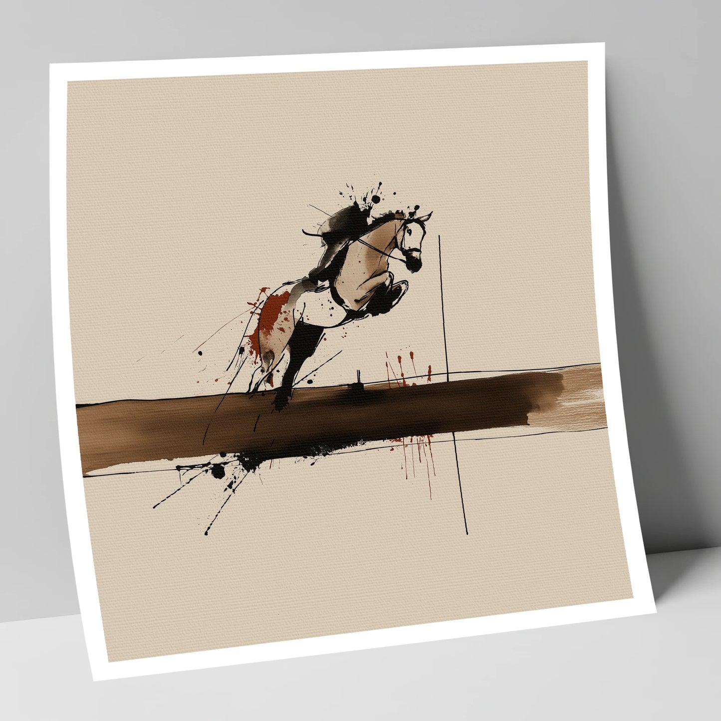 Moment of Suspension show jumping horse art print
