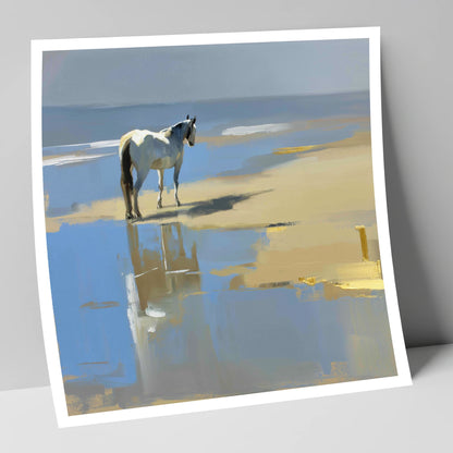 Shoreline Solitude horse landscape art print
