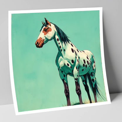 Striking Spotted Appaloosa horse breed art print