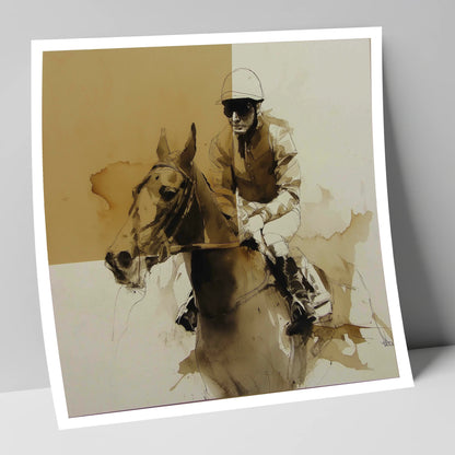The Sepia Contender racing horse art print