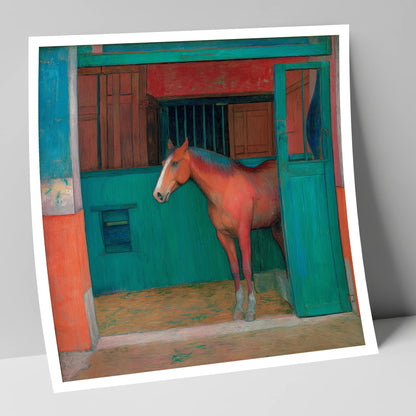 The Emerald Stable Door horse stable art print