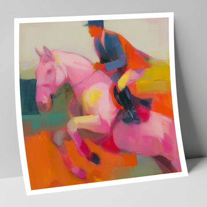 The Vivid Leap show jumping horse art print
