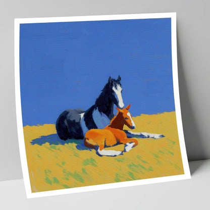 Sun-Drenched Bond mare & foal art print