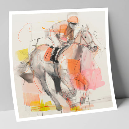 Sprint to the Wire racing horse art print