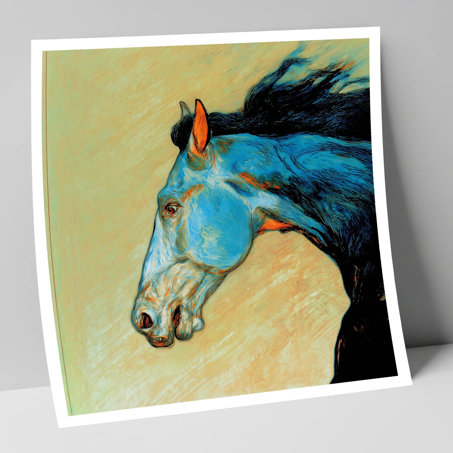 Cerulean Spirit racing horse art print