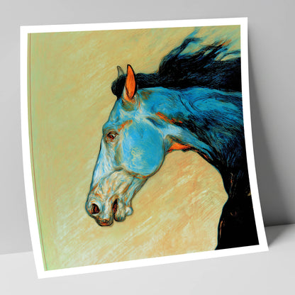 Cerulean Spirit racing horse art print