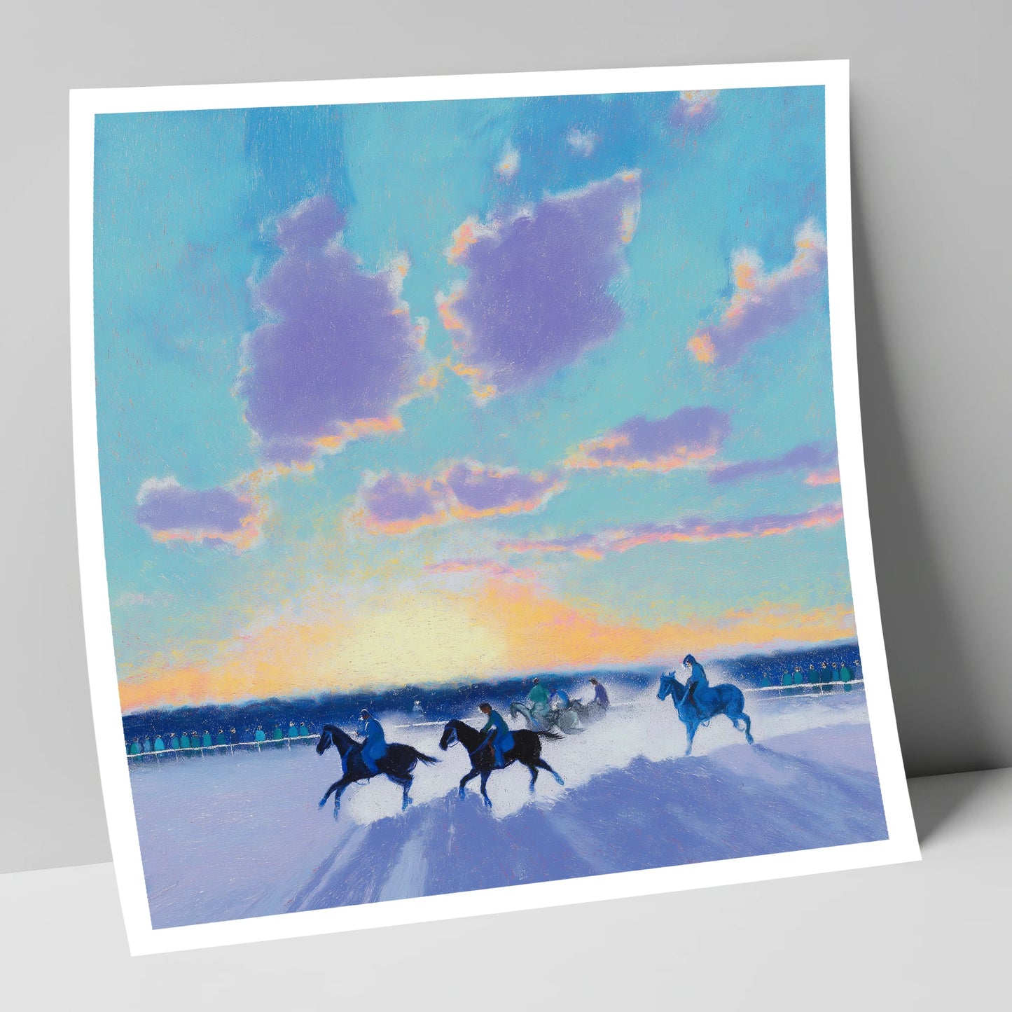 Winter Polo Dawn polo horse art print