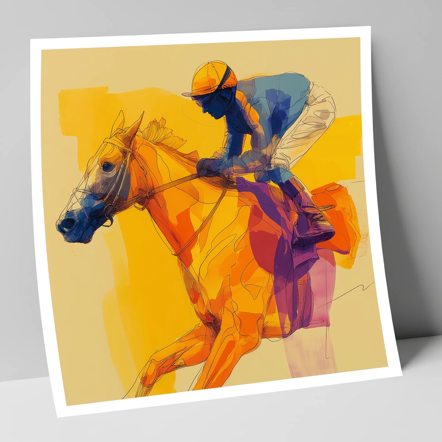 Golden Stride racing horse art print