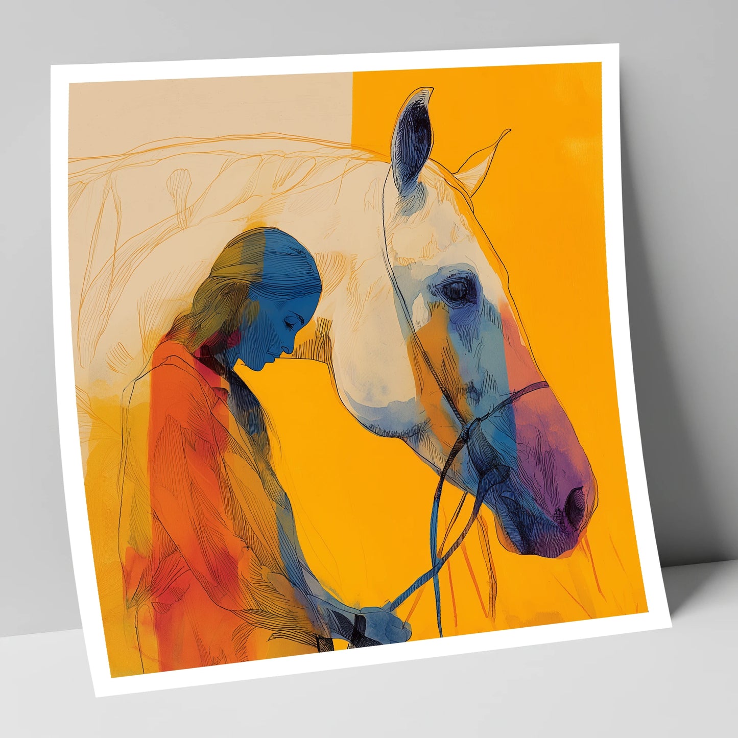 Vibrant Connection horse & rider art print