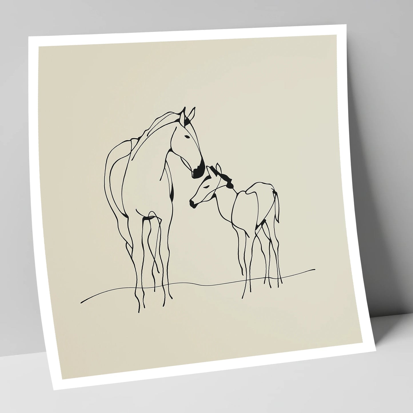 Quiet Maternal Bond mare & foal art print