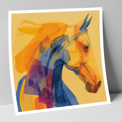 Vibrant Contour Profile horse breed art print