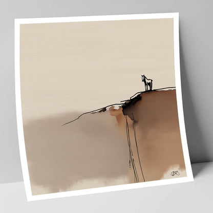 Sentinel on the Edge horse landscape art print