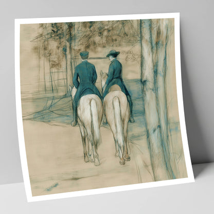 The Woodland Hack horse & rider art print