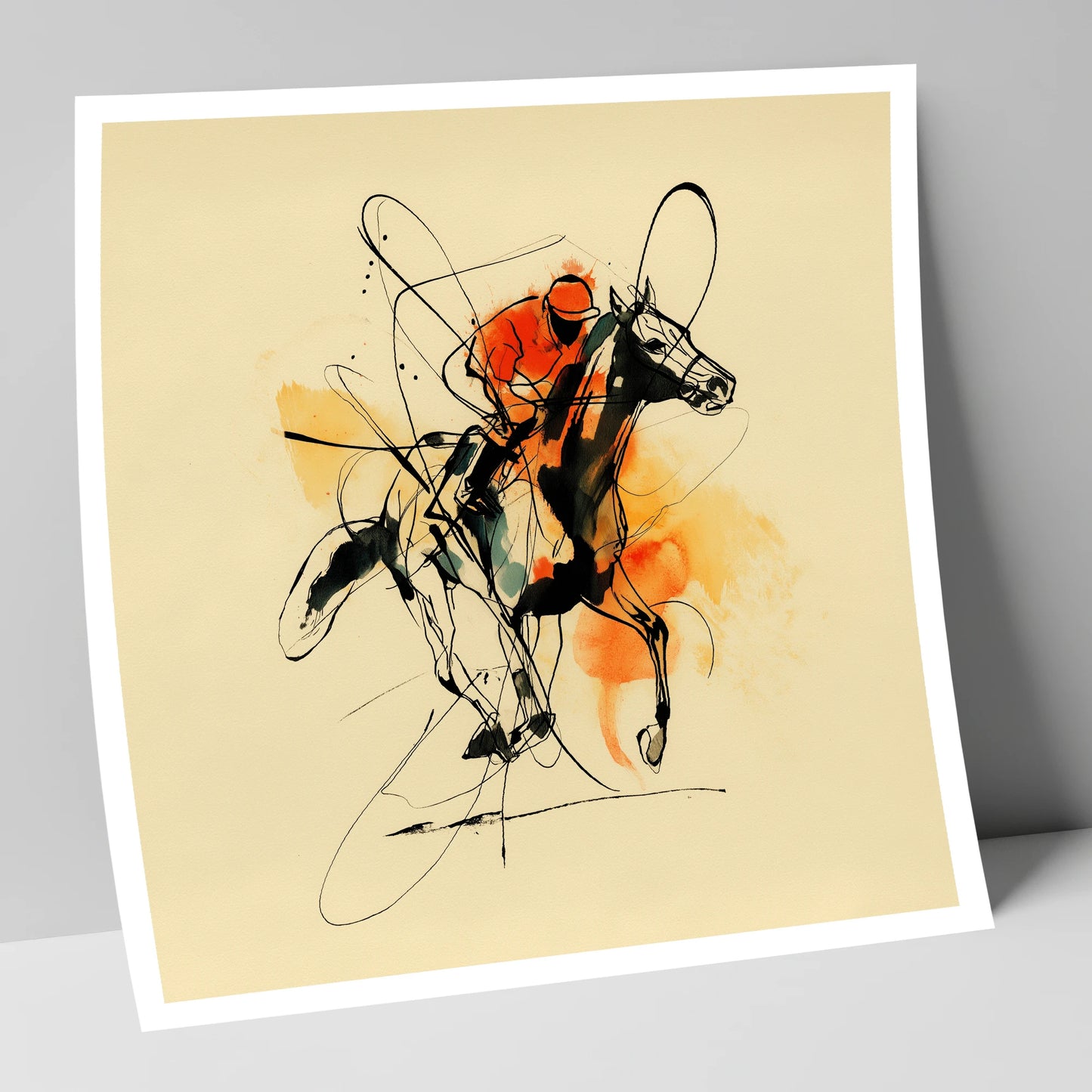 Velocity in Amber racing horse art print
