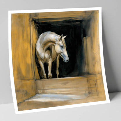 Quiet Anticipation horse stable art print