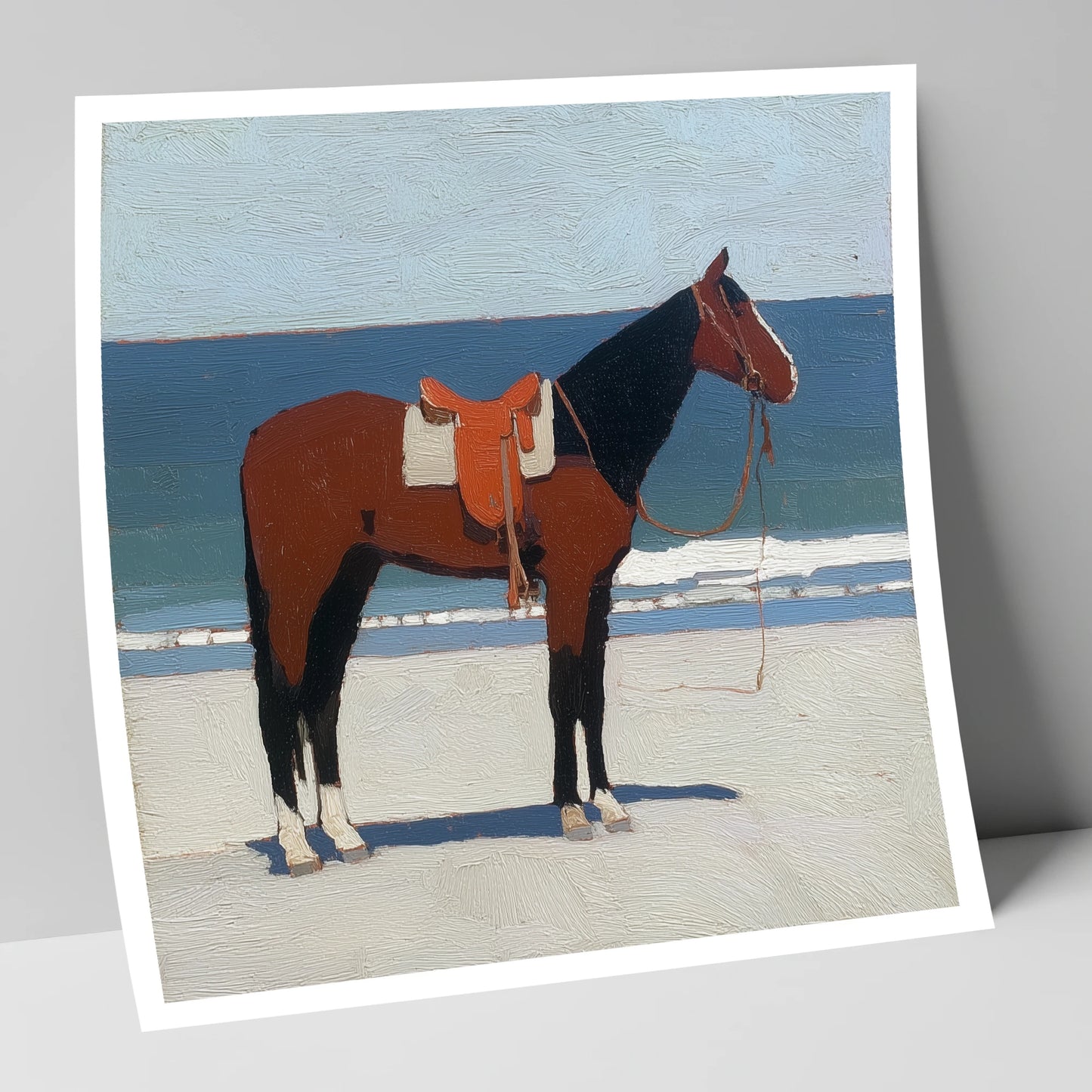 Waiting by the Tide horse landscape art print