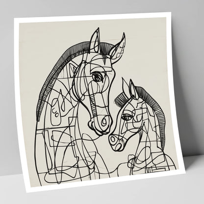 Structured Bond mare & foal art print