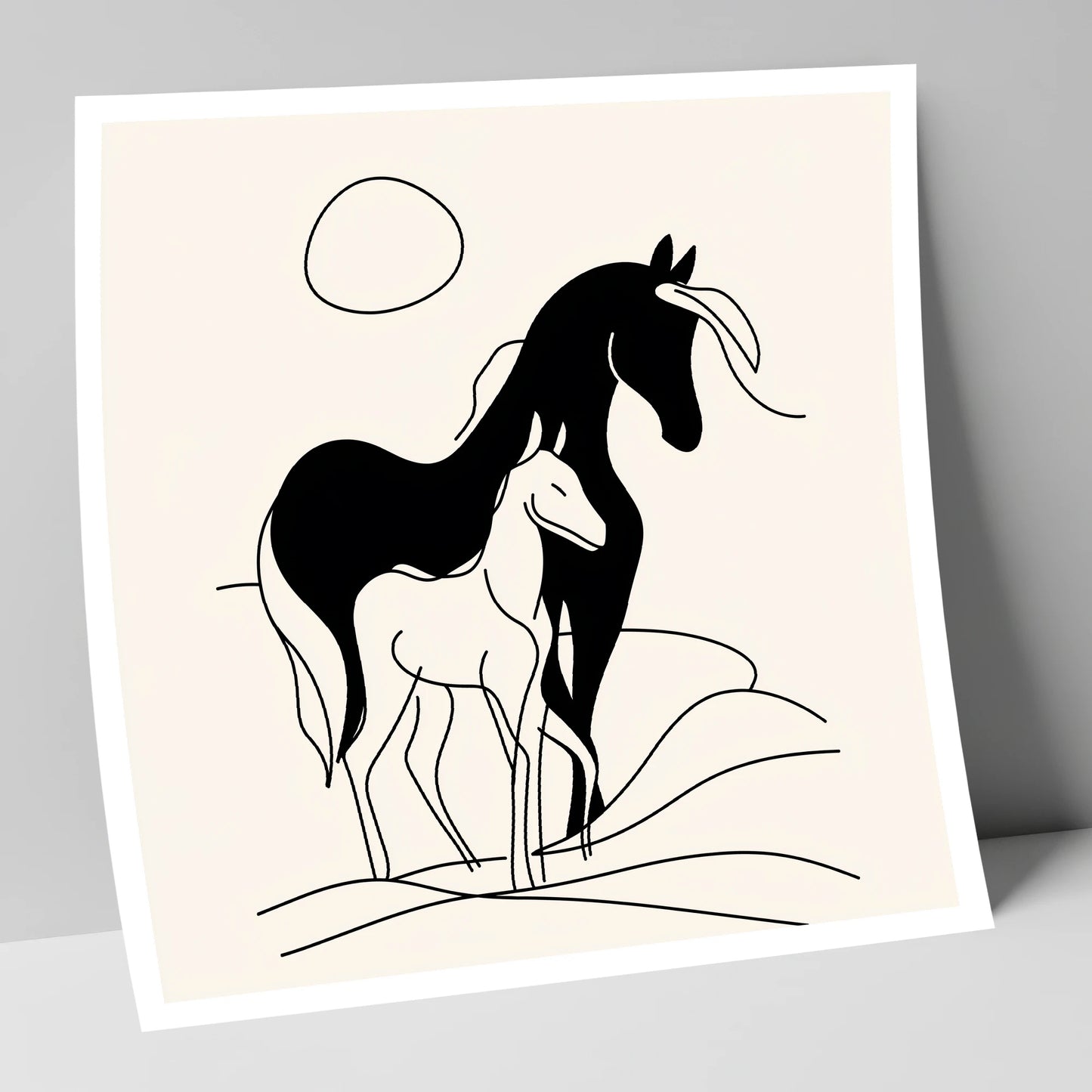 Silhouette of Devotion mare & foal art print