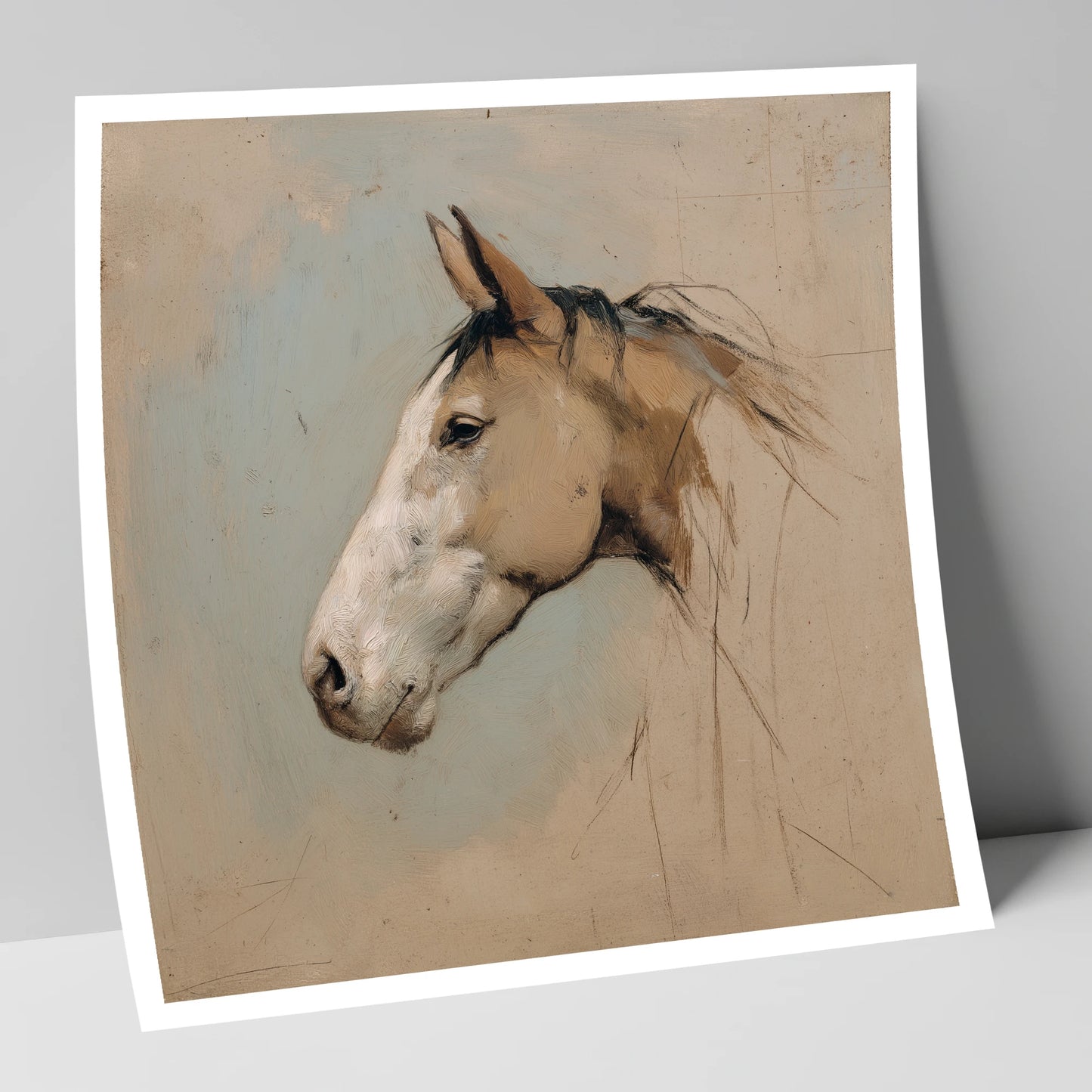 Muted Equine Profile horse portrait art print