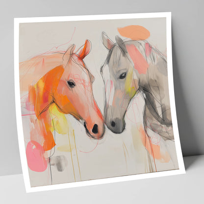 Tender Connection horse portrait art print