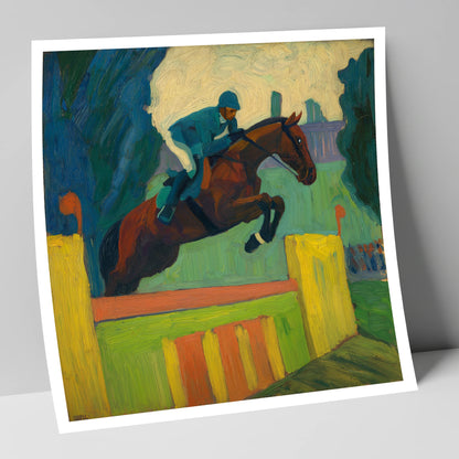 Over the Vivid Wall show jumping horse art print