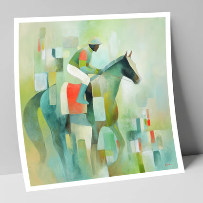 Serene Racing Geometry racing horse art print