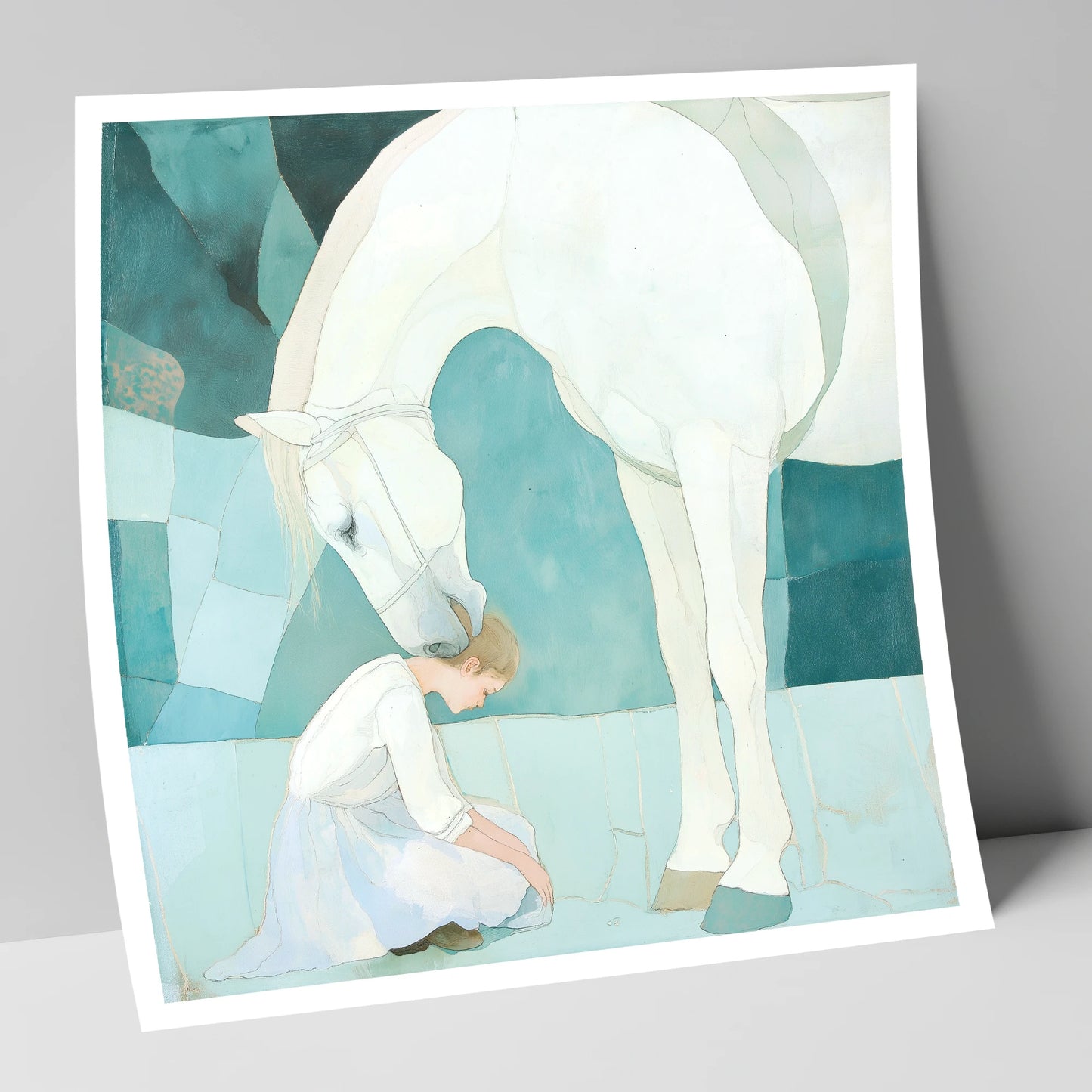 The Gentle Guardian horse & rider art print