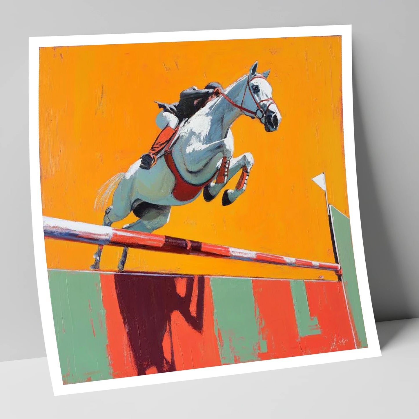 Power In Flight show jumping horse art print