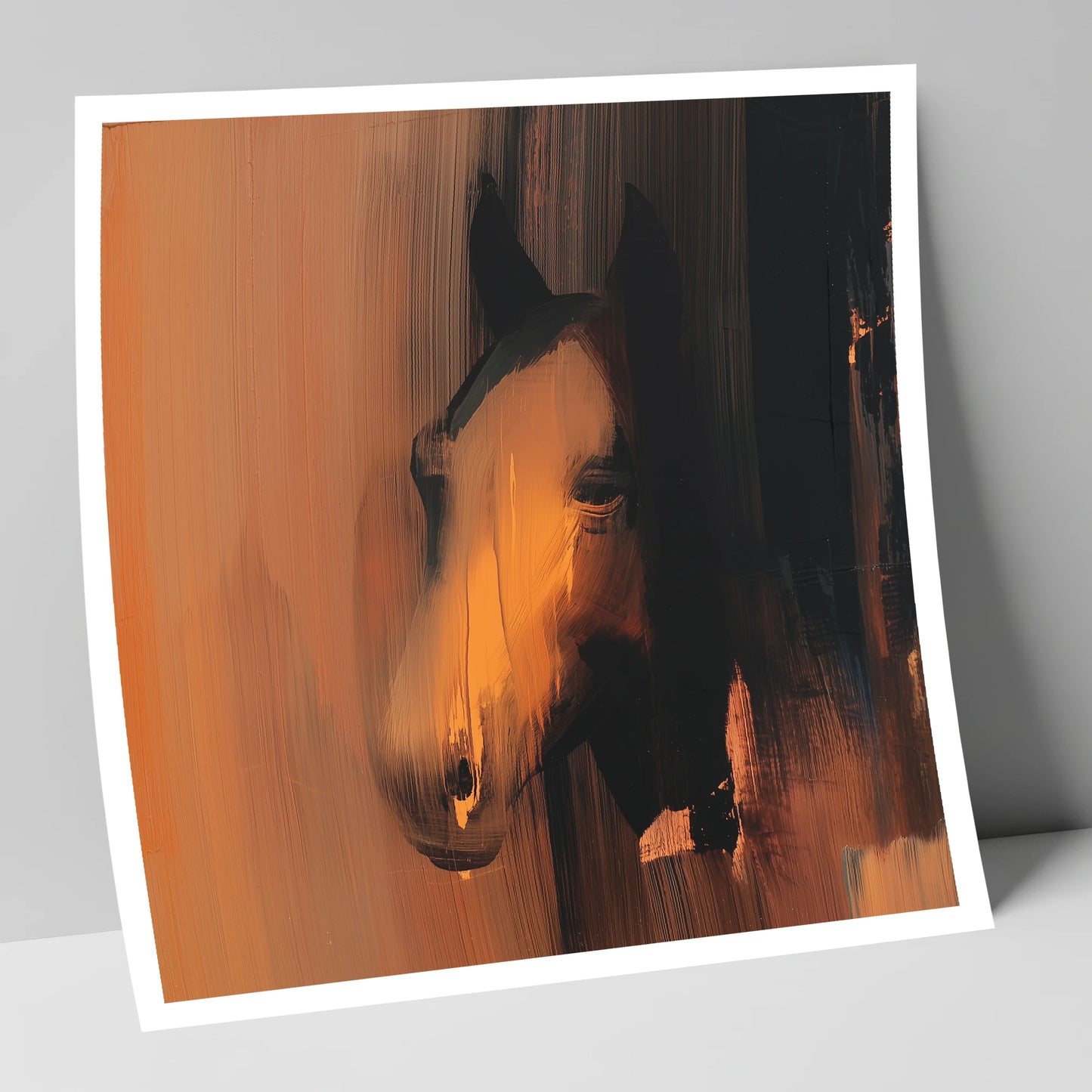 Ember and Shadow horse portrait art print