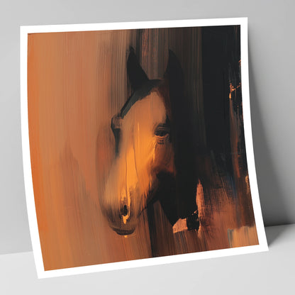 Ember and Shadow horse portrait art print