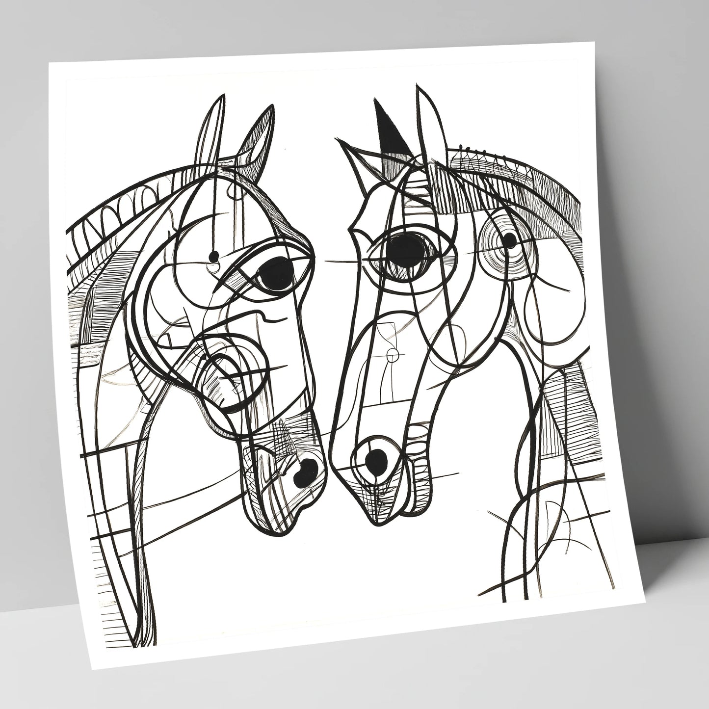 Structural Equine Bond horse portrait art print