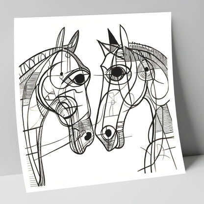 Structural Equine Bond horse portrait art print
