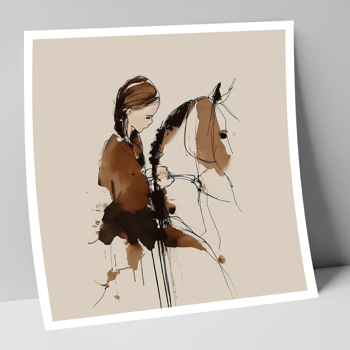 Quiet Bond horse & rider art print