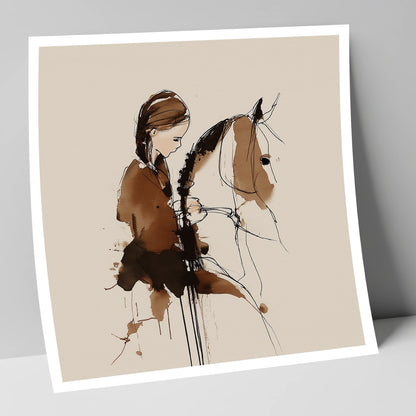 Quiet Bond horse & rider art print